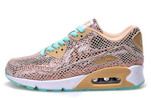 Nike Air Max 90 Womenss Shoes 2015 New Releases Khaki Blue White Italy